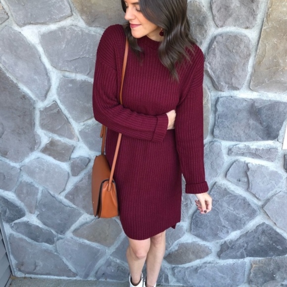 sweater dress with flats